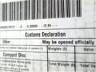 Items to Declare at Customs