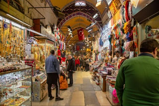 Grand Bazaar in Istanbul, Turkey, one of the largest and oldest covered markets in the world KAPALICARSI