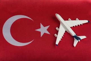 Turkey flag and toy airplane