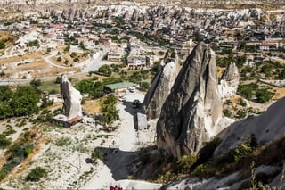 The town of Goreme-Cappadocia, the tourism capital of Turkey